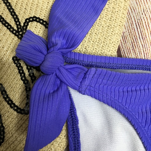 Salt + Cove Ribbed Side-Tie Bikini Bottoms Size Jr Medium - Picture 5 of 9